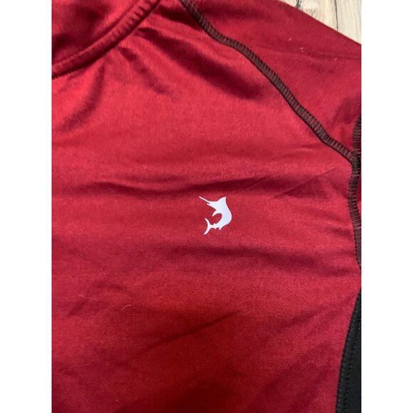 Real Legends Men’s M Maroon Black Long Sleeve Shirt Ultra Comfort 1/4 Zip - Picture 2 of 5